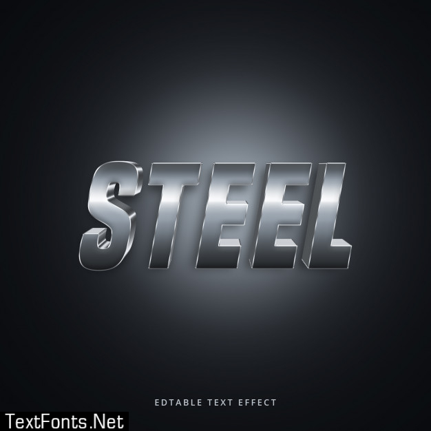 3d steel text effect