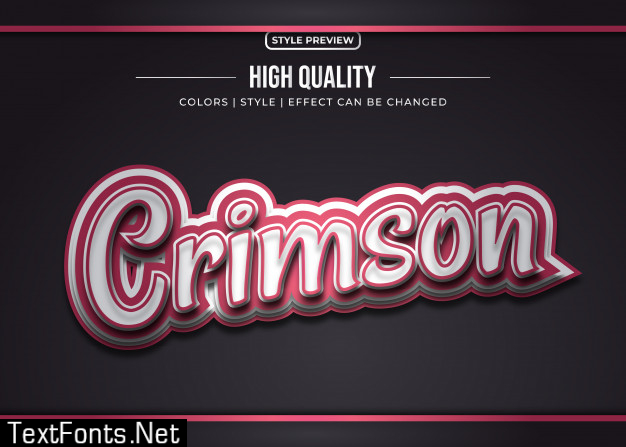 3d sticker text style with red and metallic gradient effect