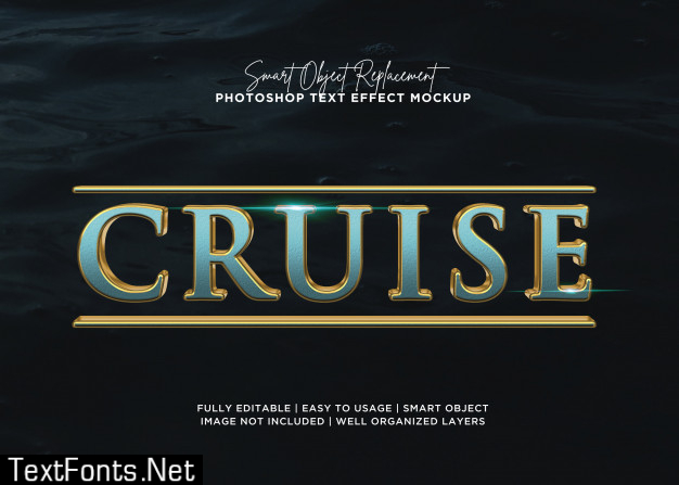 3d style cruise text effect