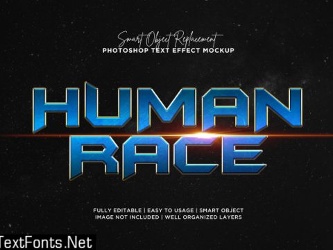 3d style human race text effect