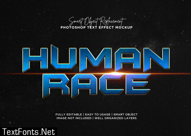 3d style human race text effect