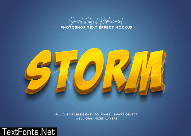 3d style storm text effect