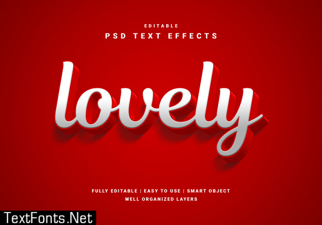 3d style valentine lovely text effect