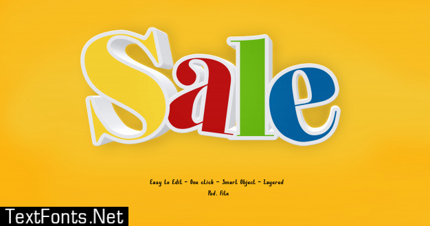 3d text effect style sale on yellow