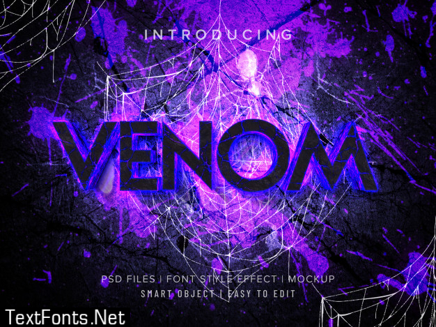 3d venom font style effect mockup