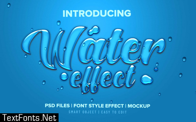 3d water liquid text effect