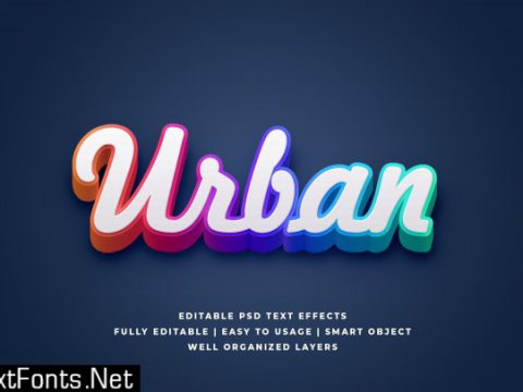 3d white gradient urban text style effect