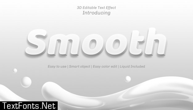 3d white smooth editable text effect