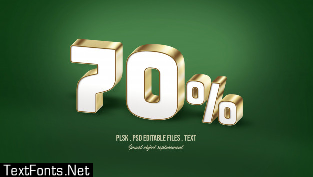 70% 3d text style effect