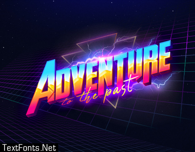 Adventure to the past text effects template psd layer style