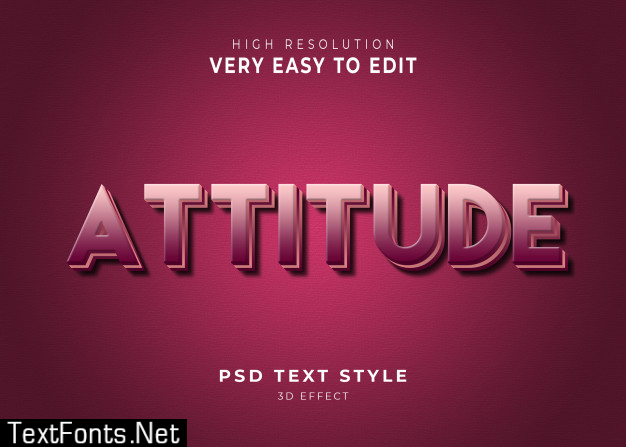 Amazing attitude 3d text effect