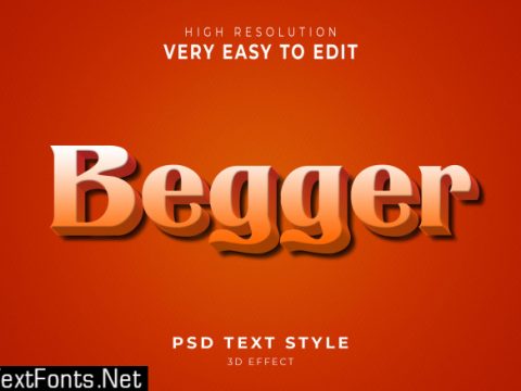 Amazing begger 3d text effect