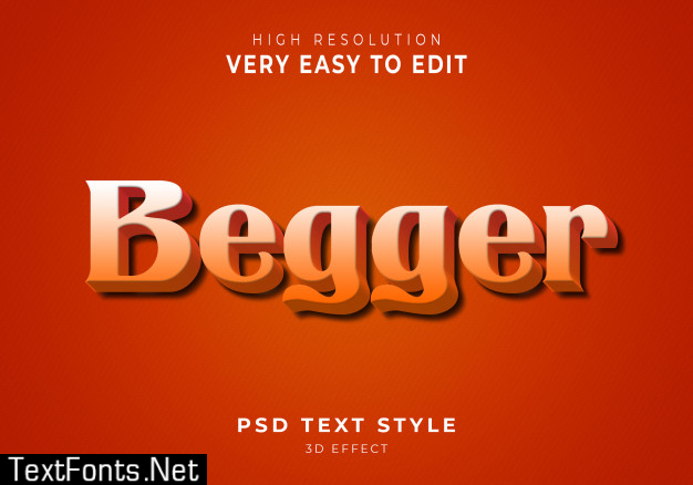 Amazing begger 3d text effect