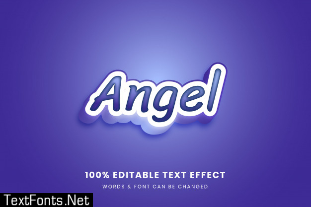 Angel 3d full editable text effect