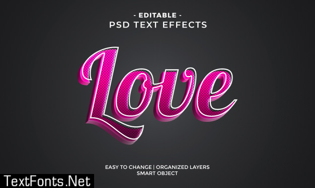 Awesome colorful love text effects