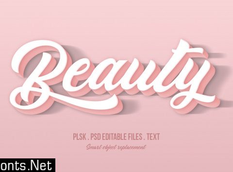 Beauty 3d text style effect