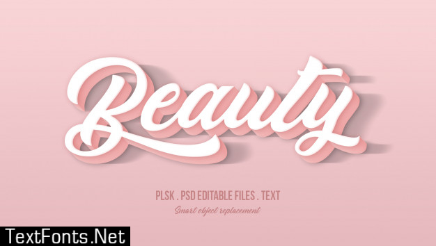 Beauty 3d text style effect