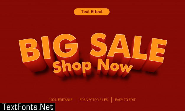 Big sale orange 3d text style effect