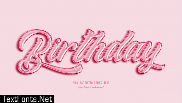 Birthday 3d text style effect