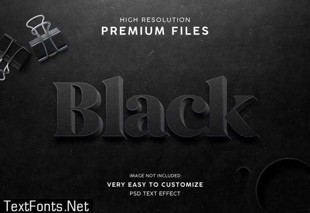 Black 3d text effect mokcup