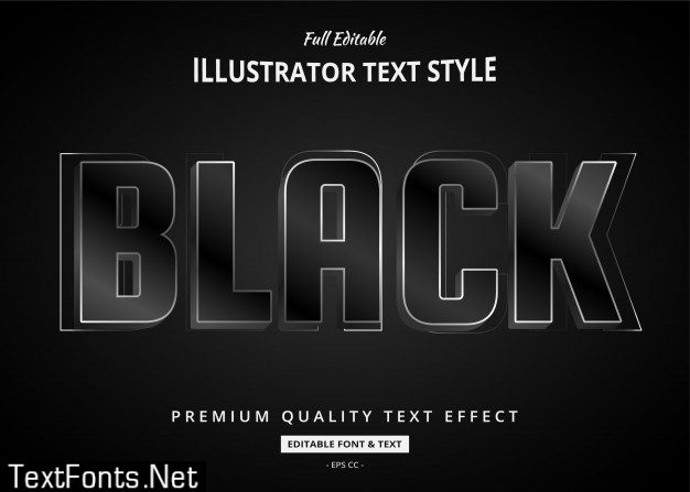 Black 3d text style effect