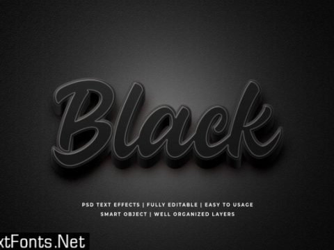 Black 3d text style effect
