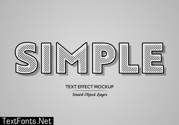 Black bold text effect with white lines mockup