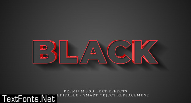 Black text style effect , premium text effects