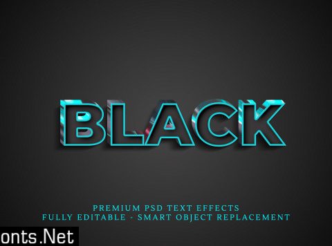 Black text style effect , premium text effects