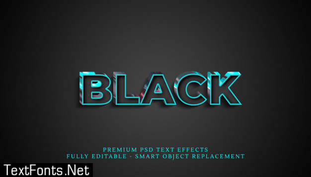 Black text style effect , premium text effects