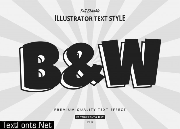 Black white text style effect