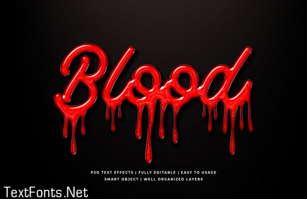 Blood 3d text style