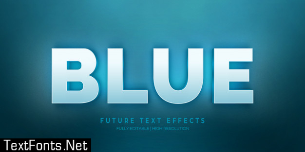 Blue 3d text style effect color of the year