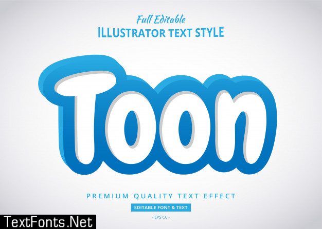 Blue cartoon 3d text style effect