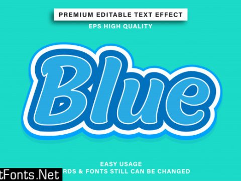 Blue editable text effect