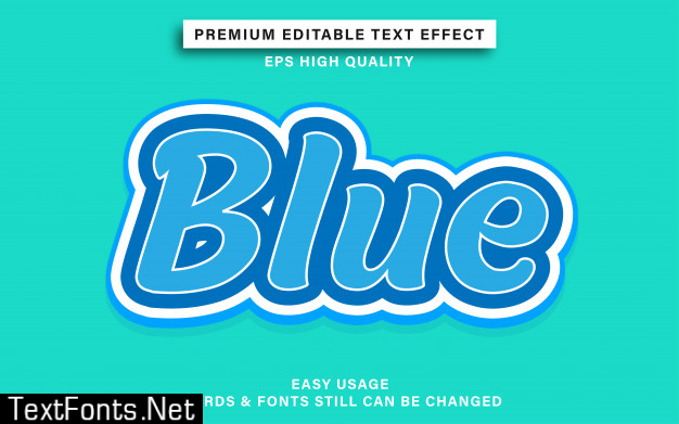 Blue editable text effect