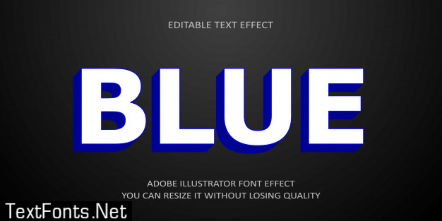 Blue editable text font effect