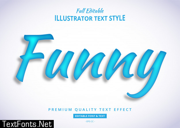 Blue funny text effect