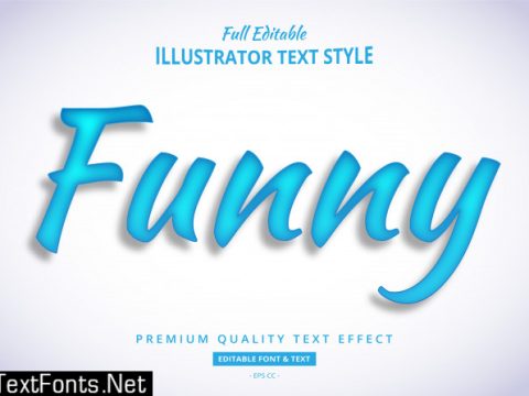 Blue funny text effect