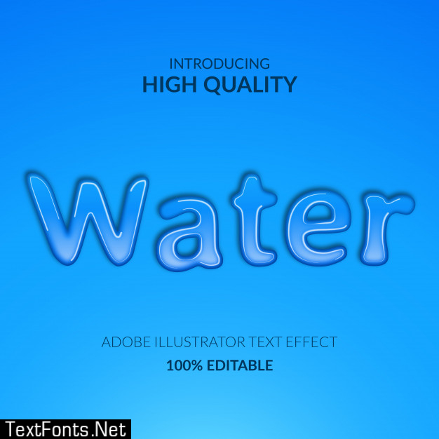 Blue liquid drop water aqua text effect   text effect