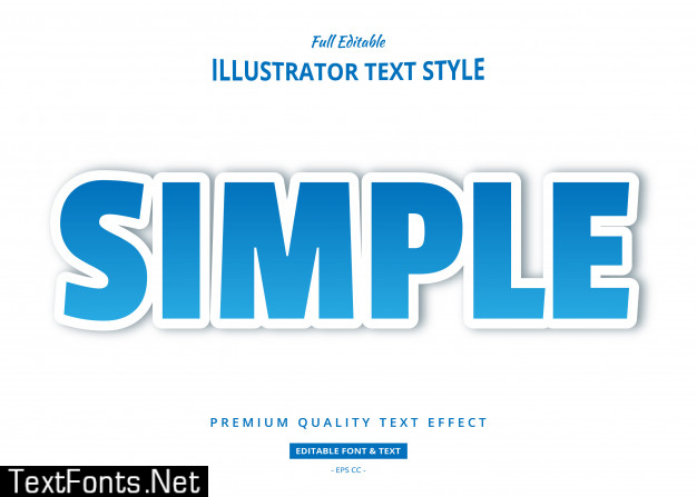 Blue simple text style effect