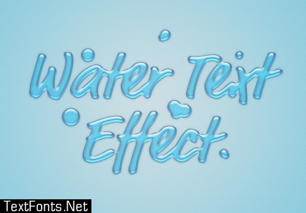 Blue water text effect