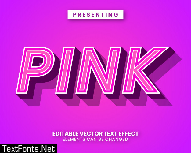 Bold pink text effect