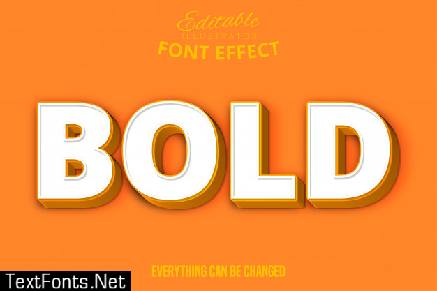 Bold text, editable text effect