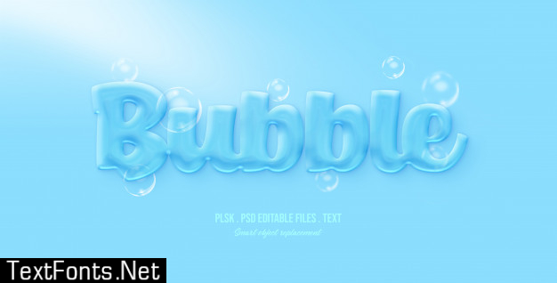 Bubble 3d text style effect