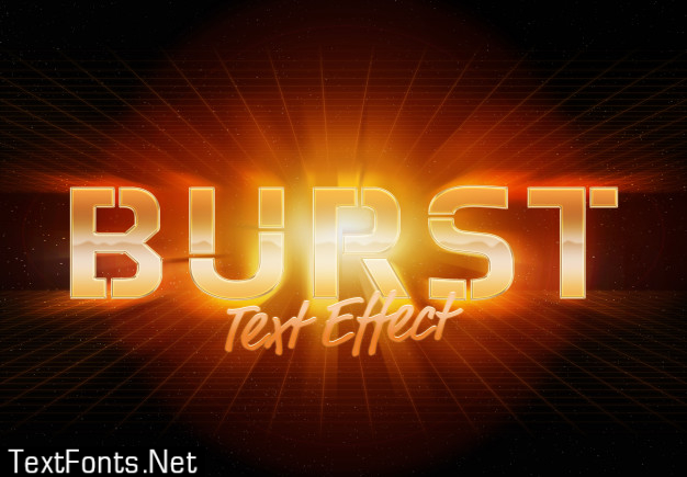 Burst retro style text effect mockup