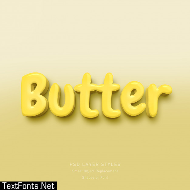 Butter 3d text style effect psd