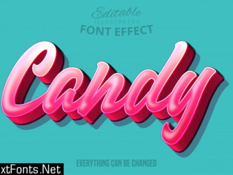 Candy text, editable font effect