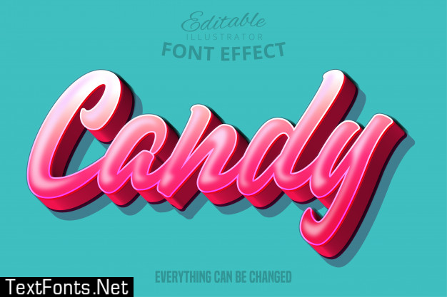 Candy text, editable font effect