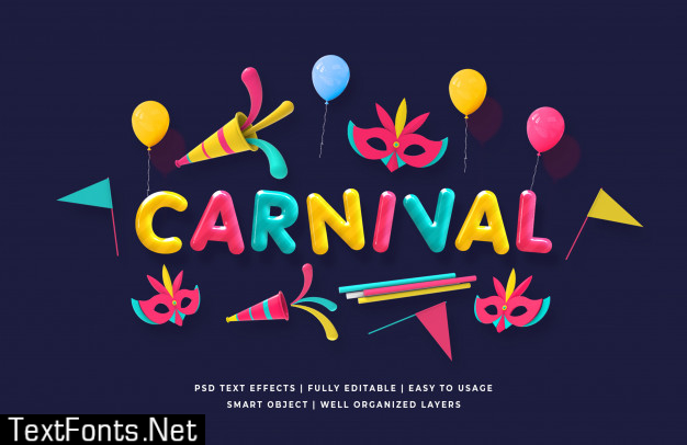 Carnival 3d text style